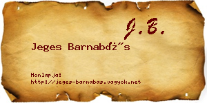 Jeges Barnabás névjegykártya